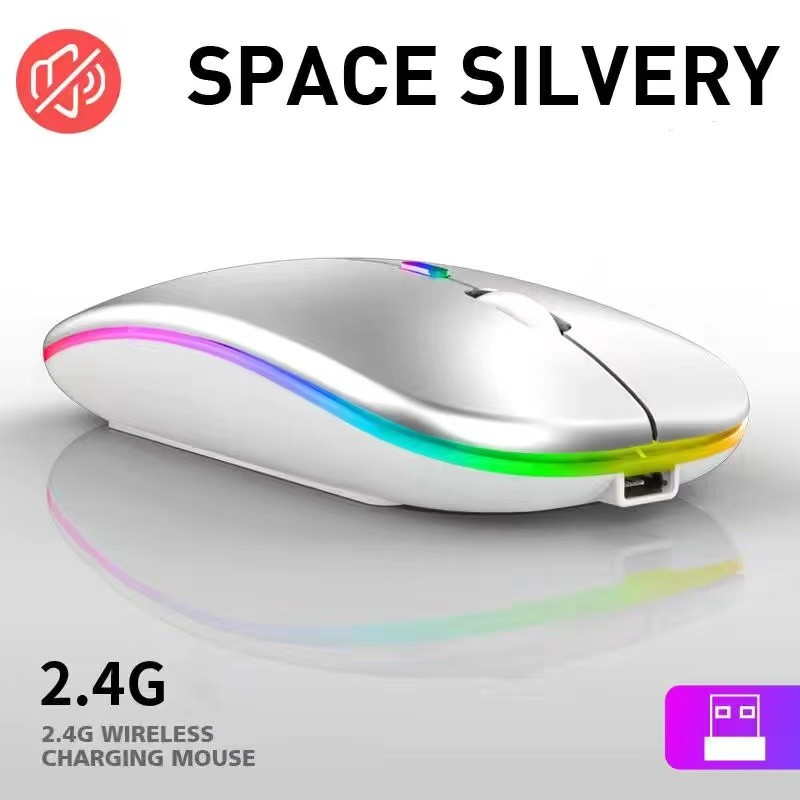 Rechargeable RGB Wireless Gaming Mouse – 2.4GHz, Silent, High Precision