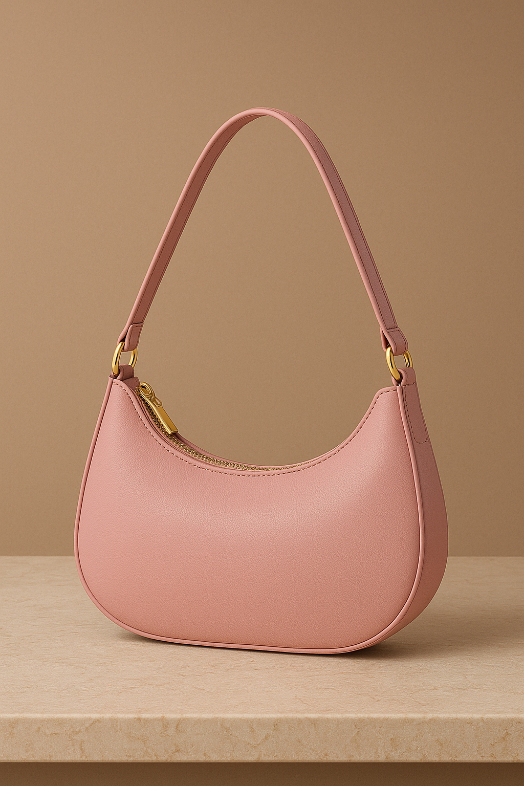 Trendy Leather Half Moon Shoulder Bag for Women – Everyday Minimalist Underarm Purse - Image 2