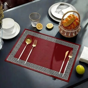 1Pc Premium Heat-Resistant Non-Slip Placemats – Modern Striped Design, Washable