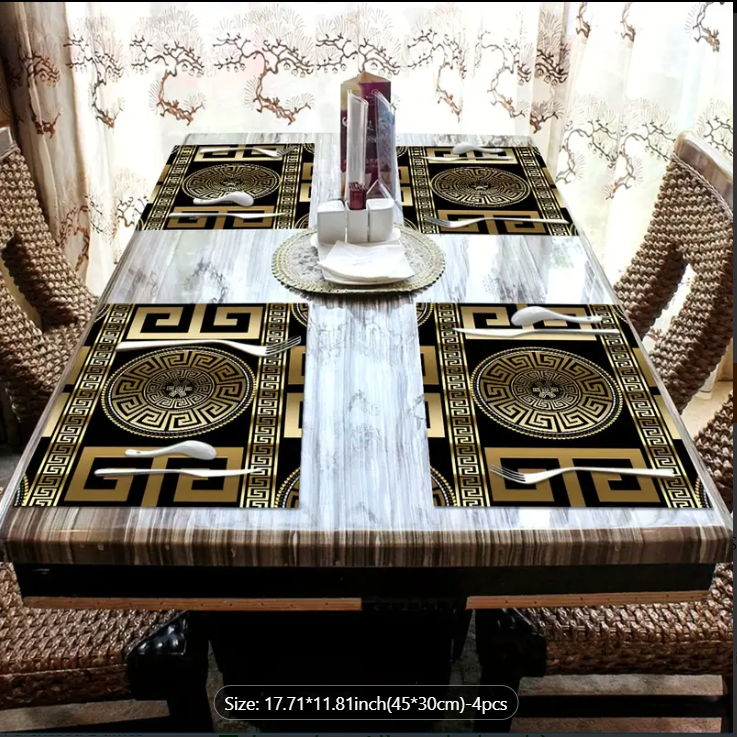 1Pc Washable Luxurious Heat-Resistant Placemats – Non-Slip, Modern Striped Design - Image 2