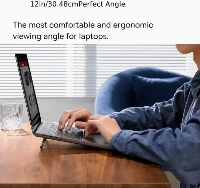 2 Pcs Foldable Laptop Stand – Adjustable Cooling Holder for Desk, Bed & Laptops - Image 13