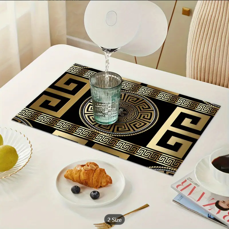 1Pc Washable Luxurious Heat-Resistant Placemats – Non-Slip, Modern Striped Design - Image 5