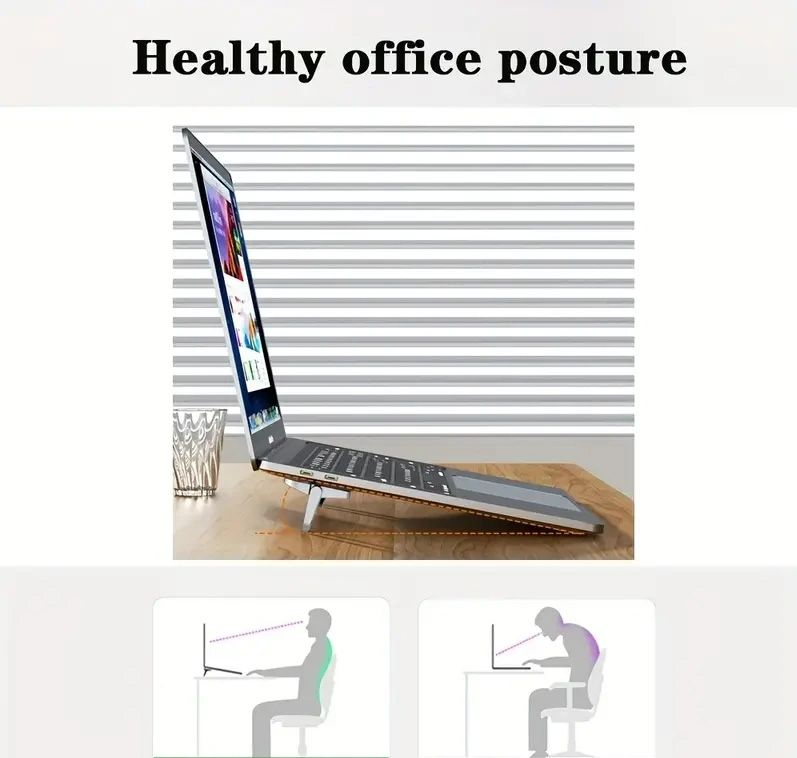 2 Pcs Foldable Laptop Stand – Adjustable Cooling Holder for Desk, Bed & Laptops - Image 15