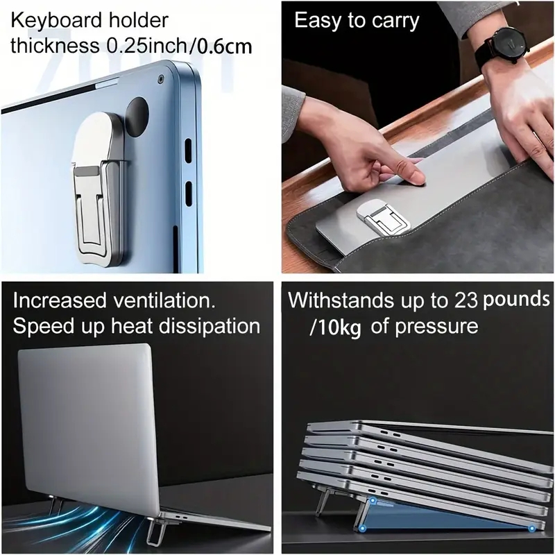 2 Pcs Foldable Laptop Stand – Adjustable Cooling Holder for Desk, Bed & Laptops - Image 8