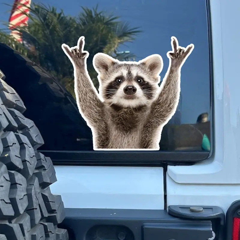 Cute Waterproof Raccoon Vinyl Sticker Cartoon Raccoon - Image 2