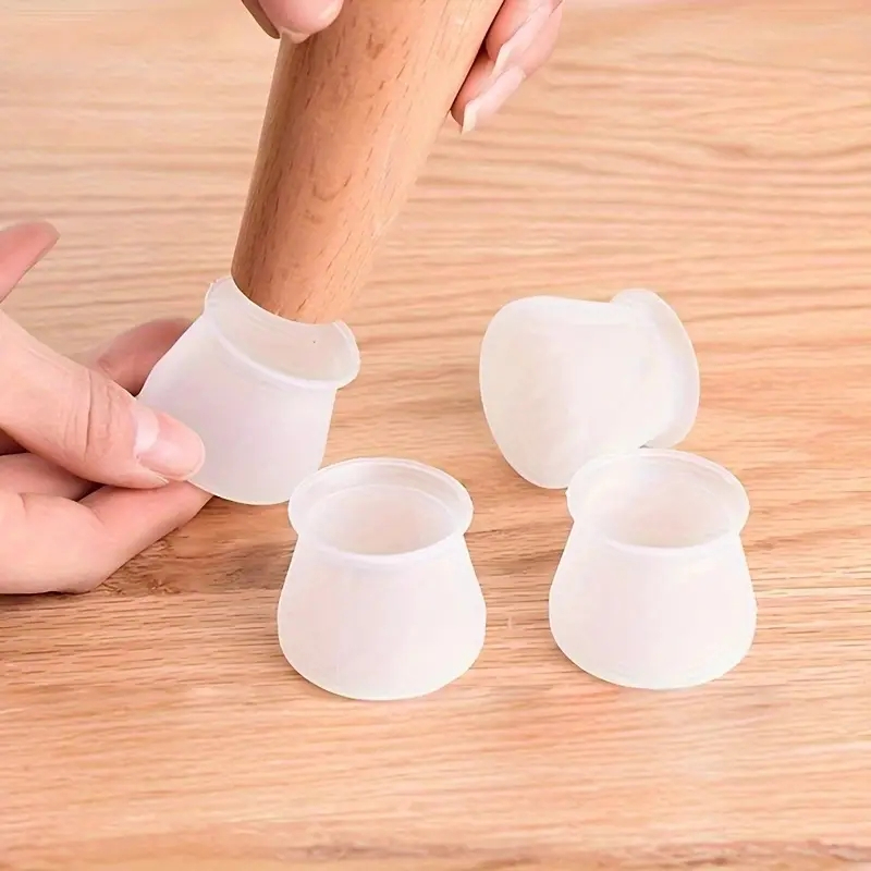 Pack of 4 Silicone Rubber Round Chair Leg Caps - Image 2