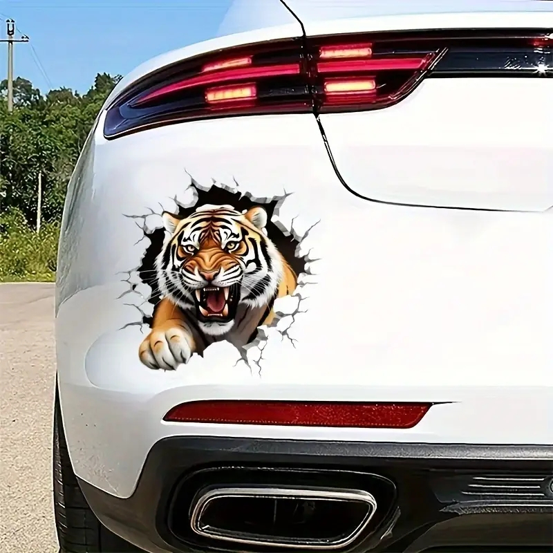 1PC 3D Tiger Wall Sticker Bold and Creative Self-Adhesive Decal for Car Rear Window