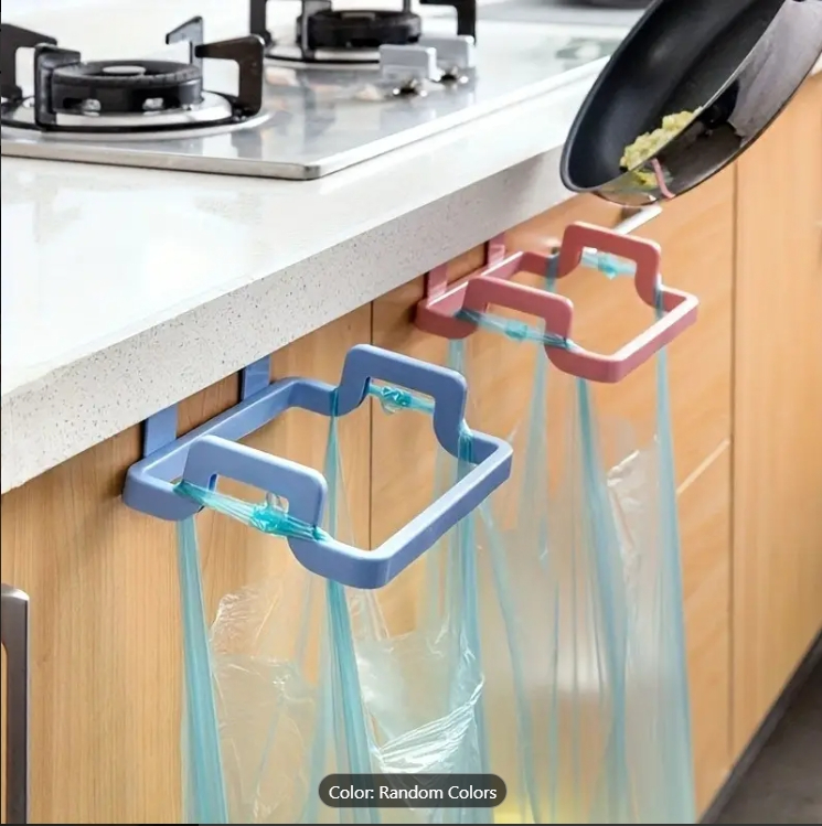 Space-Saving Kitchen Organizer Over-Cabinet Garbage Bag & Towel Rack Holder