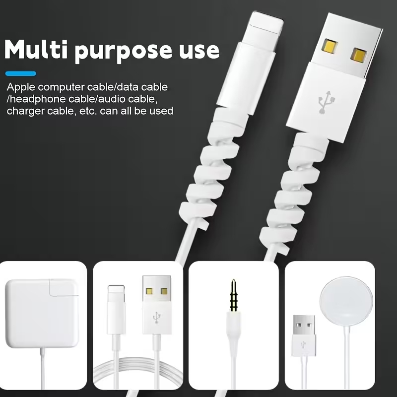 Spiral Silicone Cable Protector Flexible Cord Saver for All Phone & USB Cables - Image 21