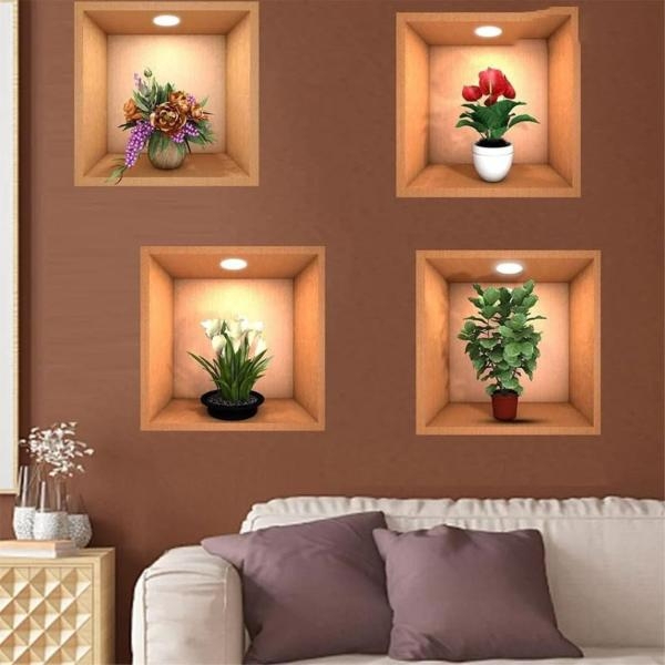 3D Removable Plant Wall Stickers (3pcs stiker random) - Image 3