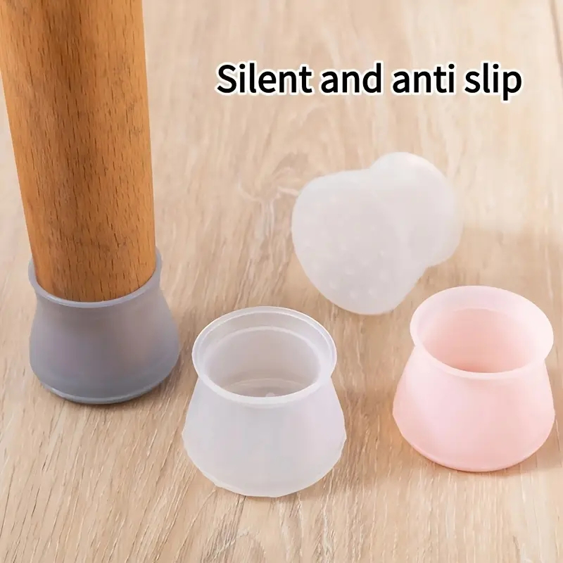 Pack of 4 Silicone Rubber Round Chair Leg Caps - Image 3