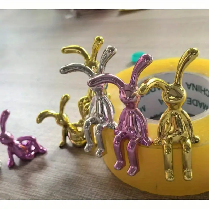 Mini Rabbit Statue Set – Nordic Style Long-Eared Bunny