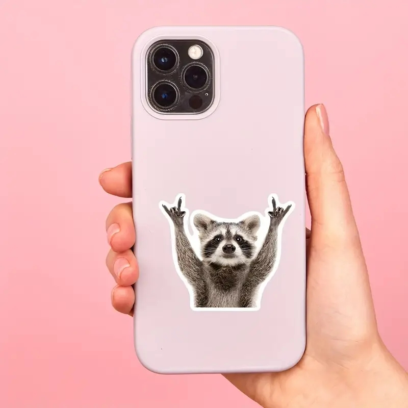 Cute Waterproof Raccoon Vinyl Sticker Cartoon Raccoon - Image 13