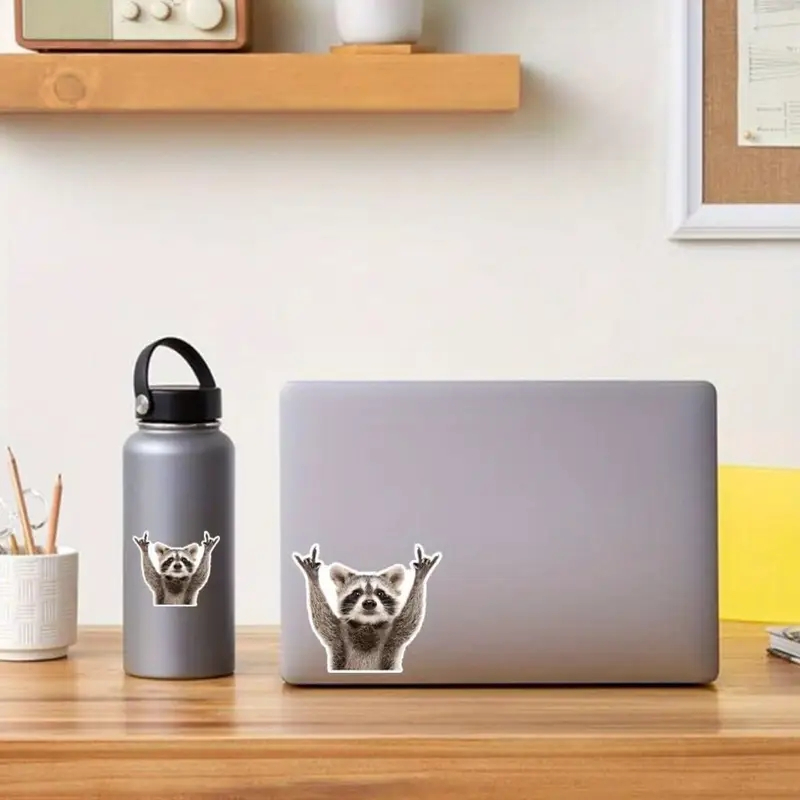 Cute Waterproof Raccoon Vinyl Sticker Cartoon Raccoon - Image 14