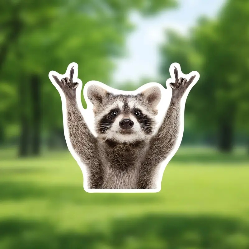 Cute Waterproof Raccoon Vinyl Sticker Cartoon Raccoon - Image 17