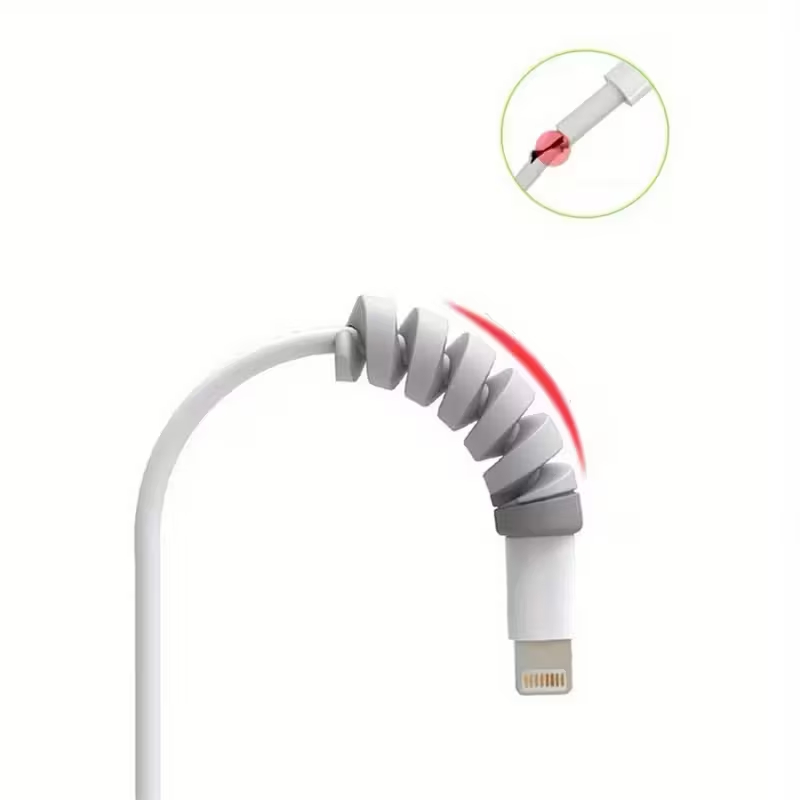 Spiral Silicone Cable Protector Flexible Cord Saver for All Phone & USB Cables - Image 9