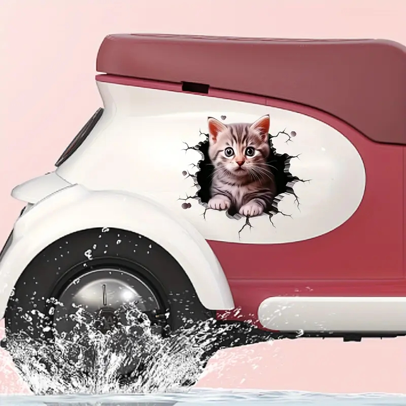 3D Peeking Cat Car Sticker – Waterproof Vinyl Kitty Decal for Cars, Laptops & Windows - Image 4