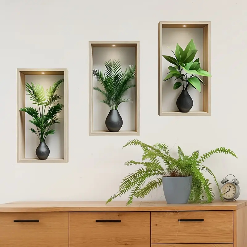 3D Removable Plant Wall Stickers (3pcs stiker random) - Image 4