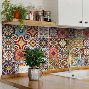Colorful Mosaic Tile Stickers 5 x 4 cm Peel and Stick Self Adhesive Waterproof