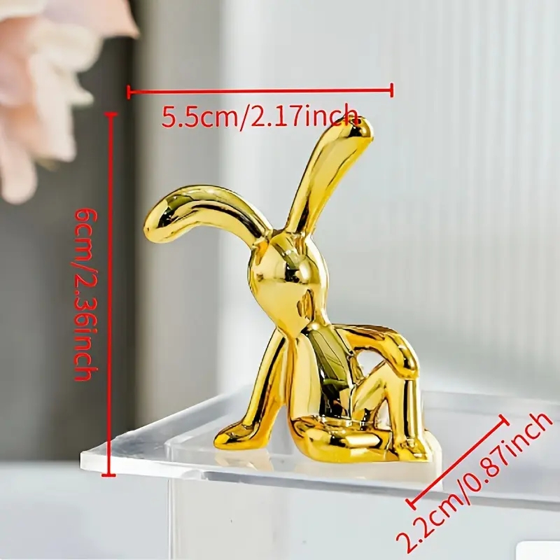 Mini Rabbit Statue Set – Nordic Style Long-Eared Bunny - Image 24