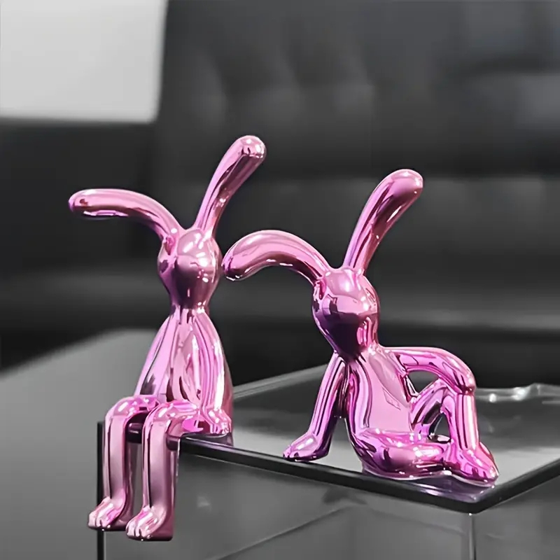 Mini Rabbit Statue Set – Nordic Style Long-Eared Bunny - Image 29