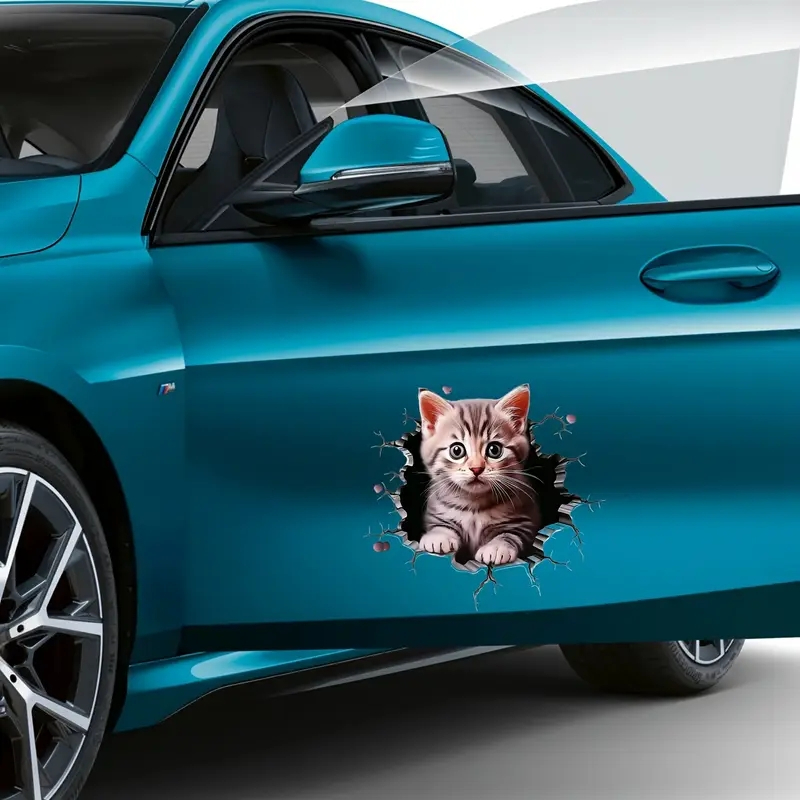 3D Peeking Cat Car Sticker – Waterproof Vinyl Kitty Decal for Cars, Laptops & Windows - Image 6