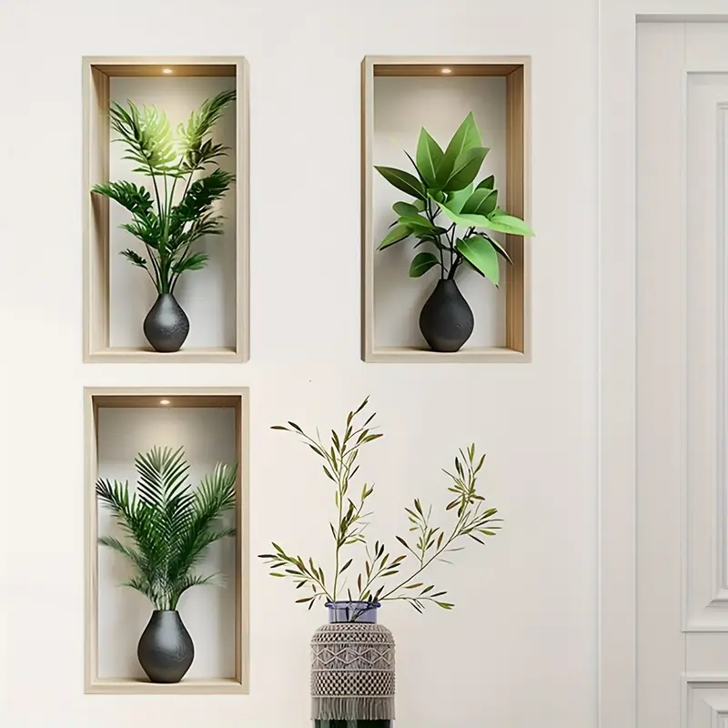 3D Removable Plant Wall Stickers (3pcs stiker random) - Image 6
