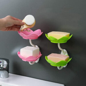 Double Layer Lotus-Shaped Soap Holder Drain Tray for Bathroom