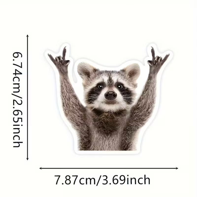 Cute Waterproof Raccoon Vinyl Sticker Cartoon Raccoon - Image 7