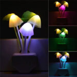Mushroom LED Night Light Plug-In Sensor Lamp for Kids Room & Home Décor
