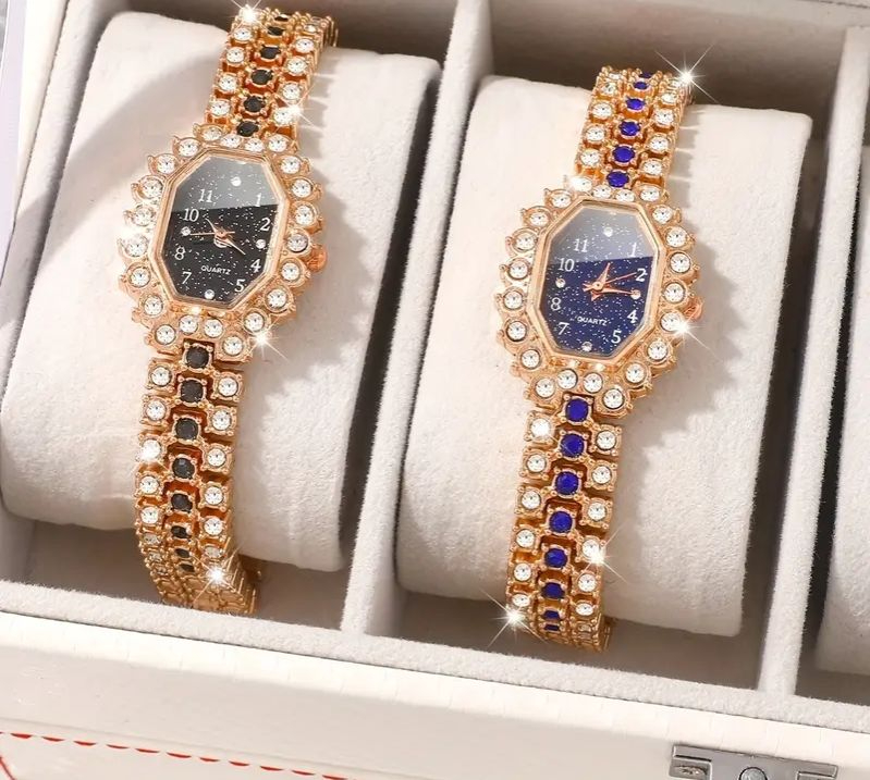 1Pc Elegant Luxury Rose Gold Diamond Watch for Women - Image 8