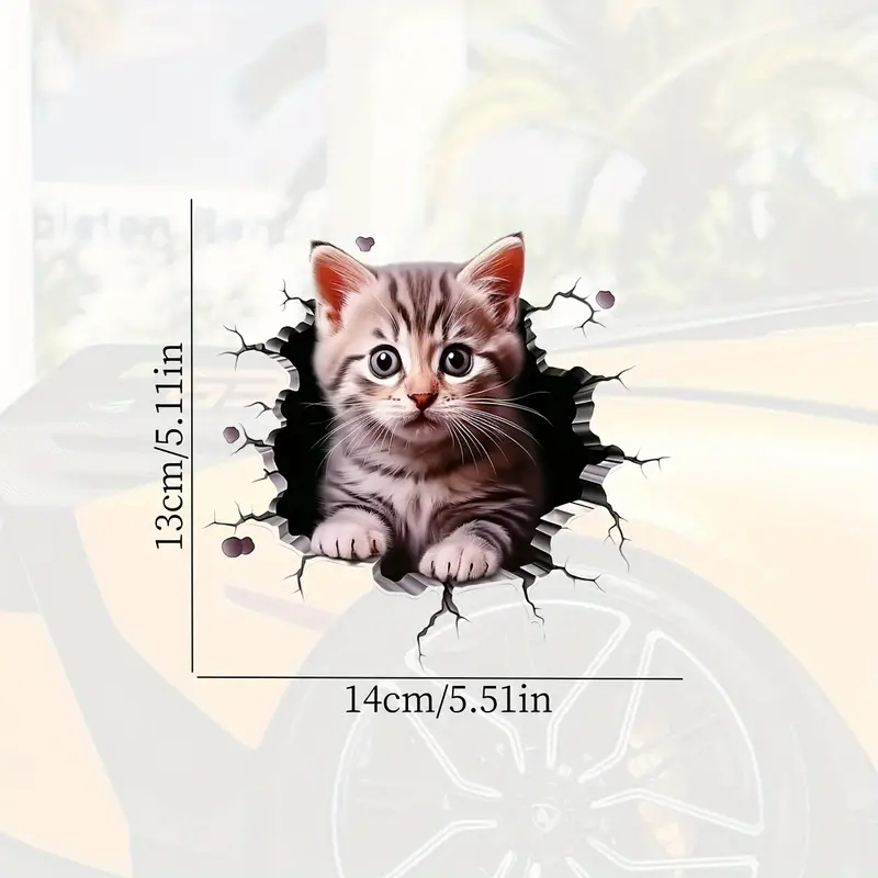 3D Peeking Cat Car Sticker – Waterproof Vinyl Kitty Decal for Cars, Laptops & Windows - Image 8