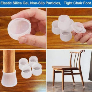 Pack of 4 Silicone Rubber Round Chair Leg Caps