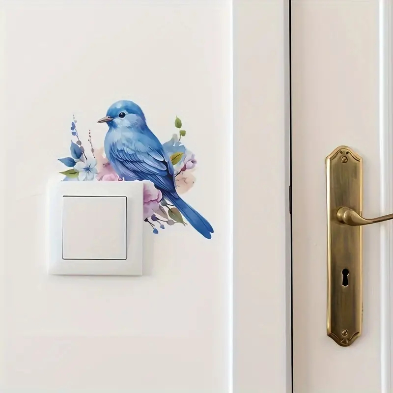 Bluebird Floral Vibrant Wall Light Switch Sticker Self Adhesive Waterproof - Image 11