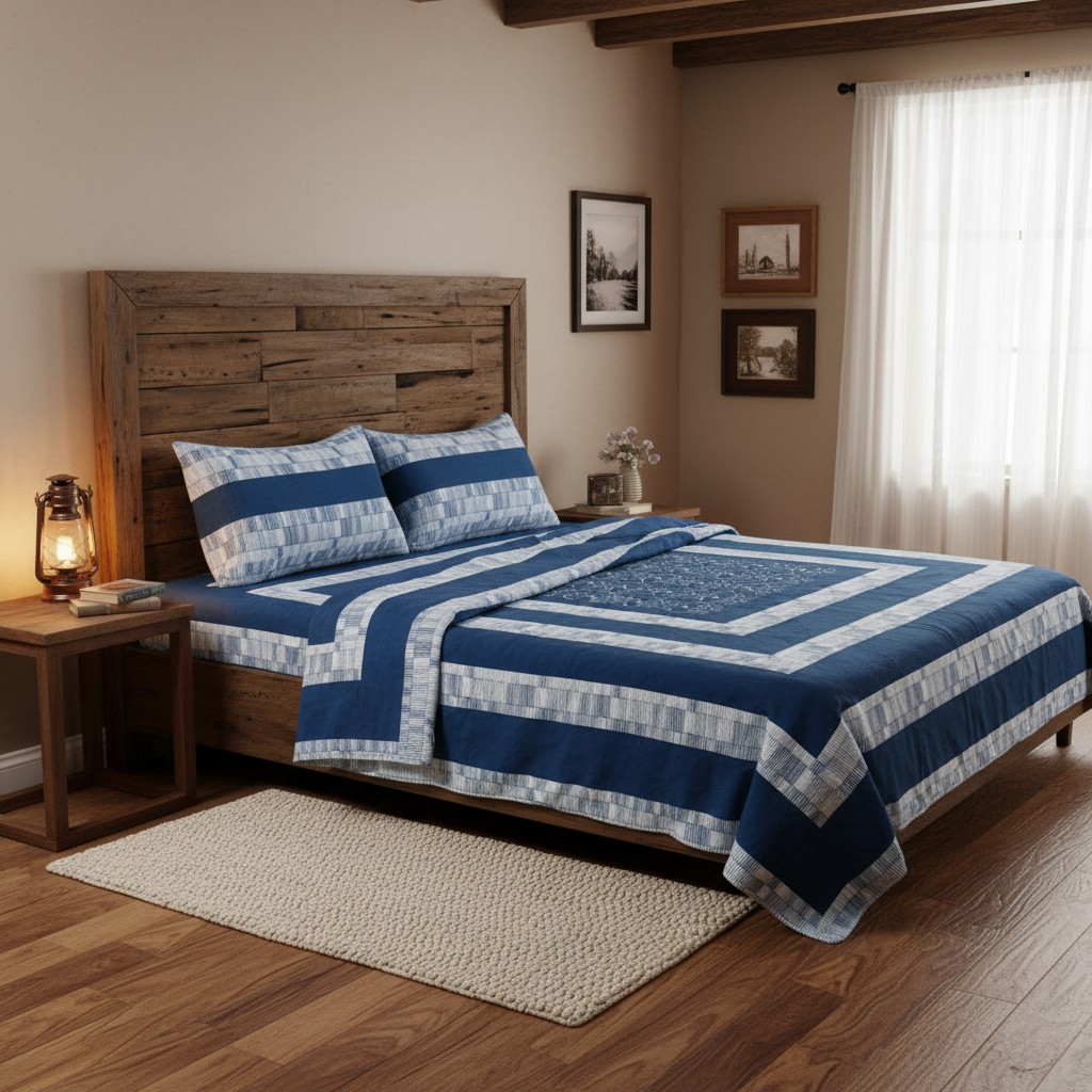 Embroidered Patchwork Bedsheet Set King Size – Premium Cotton 3 Piece - Image 9